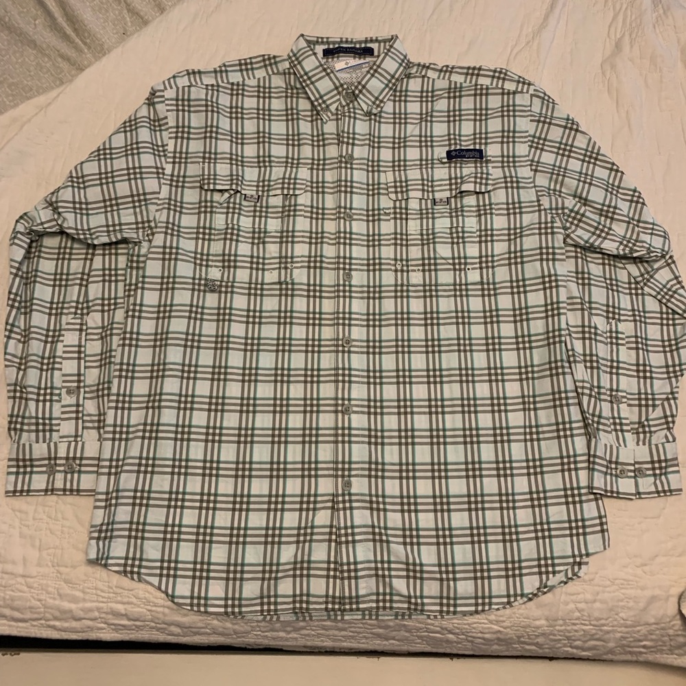 Columbia Long Sleeve Button Up PFG, Medium